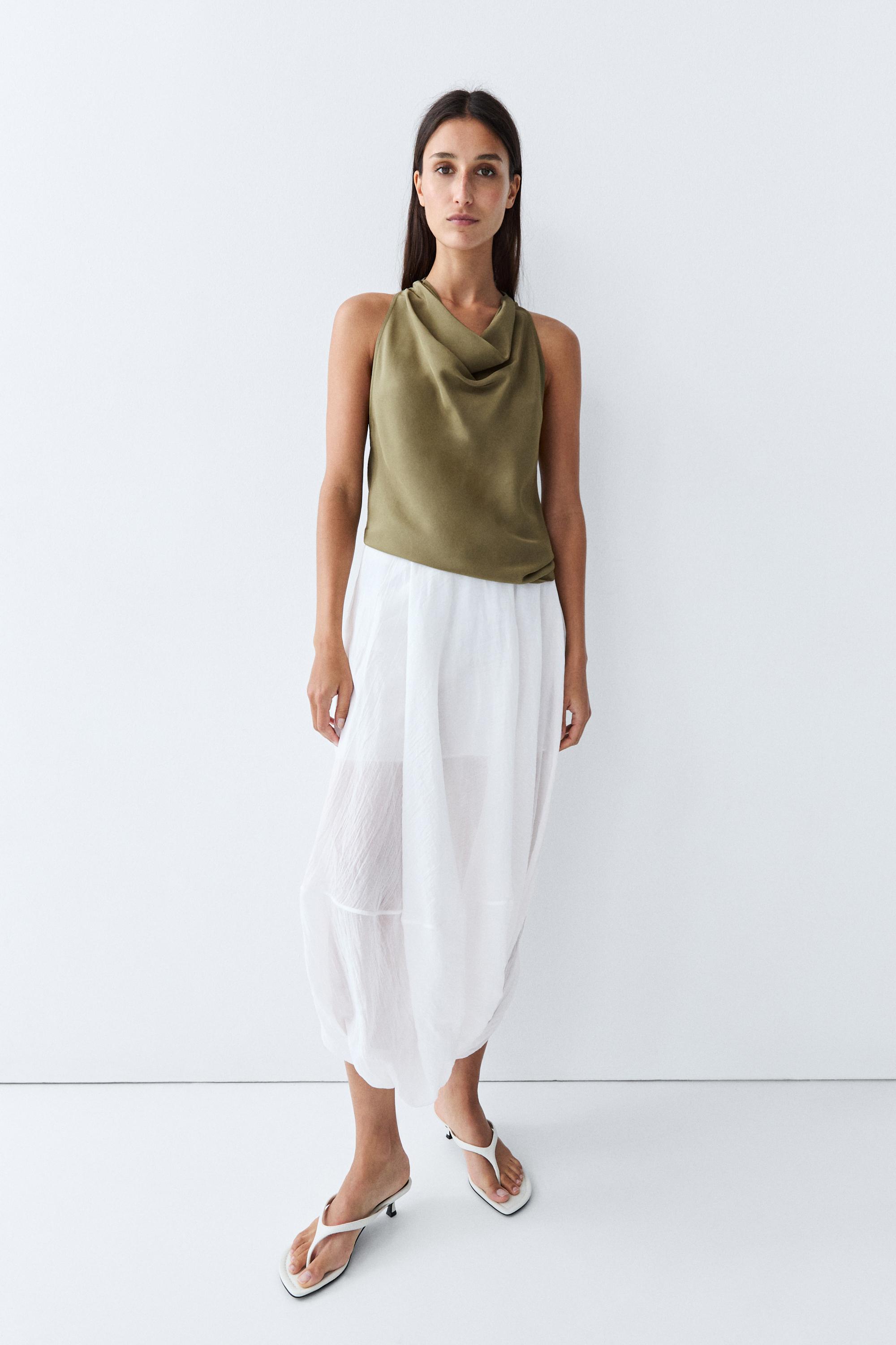 Draped halter top